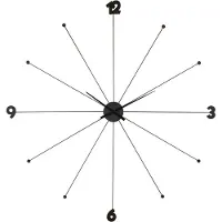 Kare wandklok Like Umbrella, aluminium, polystyreen, Ø 100 cm Umbrella, zwart, Woon-/ Eetkamer, Aluminium, Design