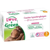 Love & Green Pack 4x52 Hypoallergene luiers Jumbo - T3, 4-9 kg