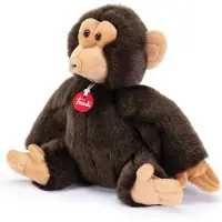 Trudi - Classic Knuffel Aap Bisko 33 cm - Handgemaakt in Italie - Hoge kwaliteit pluche knuffel - Knuffeldier voor jongens en meisjes - Bruin - 33x30x19 cm maat M