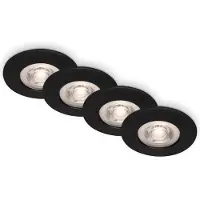 Briloner Kulana - Set van 4 LED Inbouwspots - dimbaar - badkamerverlichting - Ø9 cm - IP44 - 4.9 W - 480 Lm - 3.000 K - zwart