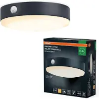 Osram LED-sensor LED wandlamp ENDURA STYLE TOSSA Solar 16 cm 830, zwart, Aluminium, Modern, solar buitenlamp