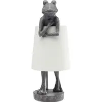 Kare Design tafellamp Animal Frog, alu / grijs / zink, Woon-/ Eetkamer, Kunststof, Design, tafellamp