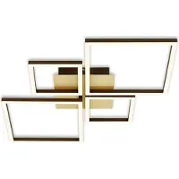Briloner LED-plafondlamp Frame, dimbaar, messing / goud, Woon-/ Eetkamer, metaal, Modern, LED plafondlamp