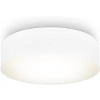 B.K.Licht Led-plafondlamp LED plafondlamp textielschaal woonkamer slaapkamer taupe 2xE27