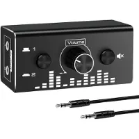 NÖRDIC SGM-224 Audio Switch - 3,5mm Jack - 3,5mm AUX - 2 In 1 Out, 1 In 2 Out - Zwart
