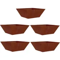 vidaXL Plantenbak 5 st Roestkleurig 40 x 40 x 15 cm weervast staal