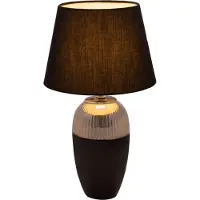 Pauleen Tafellamp Midnight Beauty - Keramiek & Textiel | | Zwart/Zilver | E27 | Max 1x20W exclusief