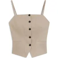HUGO Slim-fit top in giletstijl met glinsterende krijtstrepen