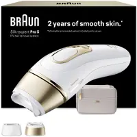 Braun - IPL Silk·expert Pro 5 At Home Hair Removal - 2 Attachment Heads - PL5210 - White/Gold
