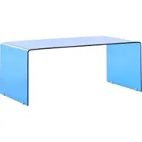 Beliani KENDALL - Salontafel - Blauw - Veiligheidsglas