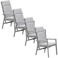 Garden Impressions Kasper tuinstoel verstelbaar taupe - 4 stuks