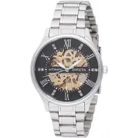 Invicta Objet D Art 69118 Heren Horloge - Automatisch Uurwerk - Roestvrij Staal met zwarte Wijzerplaat - 40mm