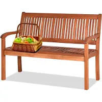 KOMFOTTEU Tuinbank, zitbank, houten bank, belastbaar tot 360 kg, parkeerbank voor balkon, tuin, terras, 126 x 63 x 91 cm
