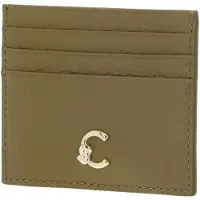 Coccinelle Leren kaarthouder C-Me Document Holder Grained Leather Seagrass kaki