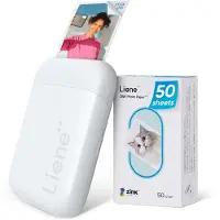 Liene - Pearl 2x3 Inch Photo Printer - Inclusief 50 vellen Zink foto papier (Wit)