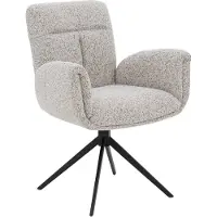 Goossens Eetkamerstoel Evy - Met Armleuning - Stof - Beige