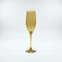 TLF Interieurs Vino – luxe vaas van amberglas met verfijnde steel - Goud