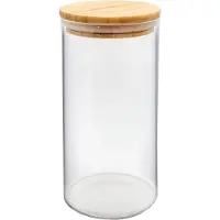 Nerthus FIH 782 glazen voorraadpot met bamboedeksel, 1100 ml
