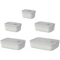 Mepal Vershouddoos 5 delig EasyClip - 450 ml. 700 ml. 1000 ml. 1500 ml. 2250 ml - Vershoudbakjes met schuifsluiting - Geschikt voor magnetron. stoomoven. koelkast en vriezer - Nordic white