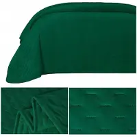 Cotton World Pikowana velurowa narzuta Tommaso 170x210 cm - Zielona