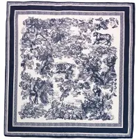 Szaleo Dames Sjaal Satin Wildcat - Blauw & Wit, 70x70 cm
