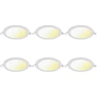 BES LED LED Downlight Inbouwspot 6 Stuks - Brinton Thin - 12W 1120lm 120° Bundelhoek - Aanpasbare Lichtkleur 3000K-4000K-6500K - IP40 - Rond - Wit - Ø170mm Buitenmaat - Ø150mm Zaagmaat