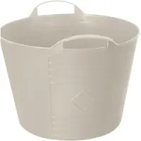 Excellent houseware Flexibele kuip / emmer - beige - 15 liter - kunststof - 35 x 28 cm