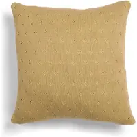Essenza Sierkussen Ajour Knitted Fern Yellow (50 x 50 cm)