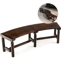 KOMFOTTEU Tuinbank, oppervlaktecarbonisatie, houten bank voor 2 personen, parkeerbanken, belasting 150 kg, voor terras, balkon, vintage (gebogen vorm, 139 x 36 x 41 cm)