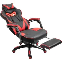 NiceGoodz Game Stoel - Gaming stoel - Gaming chair - Met voetensteun - Racing style - Zwart/Rood