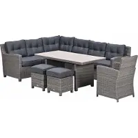Garden Impressions Jaru lounge dining set 6-delig links - light teak vironwood