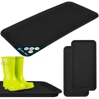 KOTARBAU 2 stuks Schoenenlekbak, Lekbak Schoenen, Kunststof, 38 x 76 cm, Zwart, Schoenendruipbak, Schoenmat, Laarzen Afdruipmat, Schoenafdruipbak, Schoenenschaal, Lekbak voor Natte Schoenen