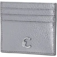 Coccinelle Leren kaarthouder C-Me Document Holder Grained Leather Steel zilverkleurig