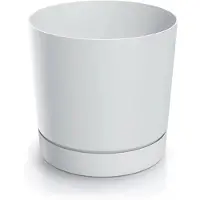 Prosperplast Tubo P 40cm Pot met Schotel - Mat Wit - UV-bestendig