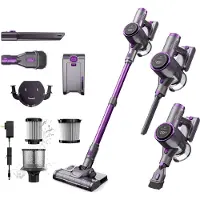 FlinQ Vacuum Cleaner V8 - Steelstofzuigers met Dweilfunctie - Steelstofzuiger Draadloos - Stofzuiger zonder Zak - Met Duurzame Accu - Snoerloos en geschikt als Kruimeldief