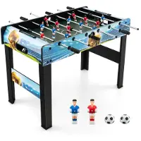 Costway 2-in-1 tafelvoetbaltafel incl. 14 voetbaltafel en 2 ballen, tafelvoetbal met puntenteller en afneembare poten, speeltafel voor volwassenen en kinderen, tafelvoetbal voor bars en feestjes