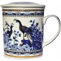 Marco polo Porseleinen Mok met Zetgroep - Pauw Blauw, 260ml