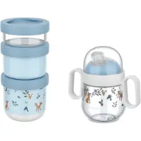 Mepal Snackset Mio - Snackbox met antilek tuitbeker - Forest Friends