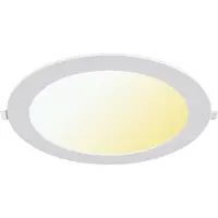 BES LED LED Paneel Slim Inbouw - Brinton Thin - 24W 2400lm 120° Bundelhoek - Aanpasbare Lichtkleur 3000K-4000K-6500K - IP40 - Rond - Wit - Ø298mm Buitenmaat - Ø275mm Zaagmaat