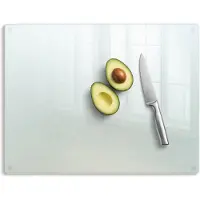Tulup Glazensnijplank - Snijplank Glas Mat - 52 cm x 40 cm - Rechthoekig Gematteerde Snijplank - Kookbenodigdheden - Matte Glazen Snijplank - Gematteerde Glazen Snijplank