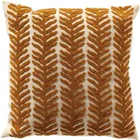 Dutch decor ALTLAS - kussenhoes 45x45 cm - getuft bladpatroon - Buckhorn Brown - bruin, beige - met rits - zonder binnenkussen