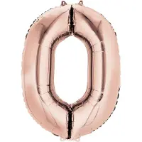 Amscan Cijferballon 0 - Rosegoud - 40 cm - Anagram