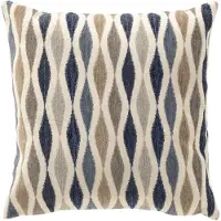 Dutch decor TULA - kussenhoes 45x45 cm - golvend patroon - Dark Denim - blauw - met rits - zonder binnenkussen