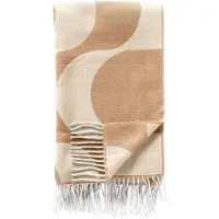 Dutch decor - SWIRL - plaid 140x180 cm - golvend motief - Irish Cream - beige