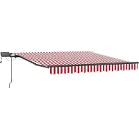 vidaXL Uitschuifbare luifel Rood en Wit 300 x 250 cm Stof en Aluminium