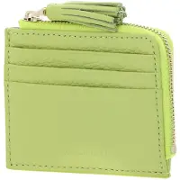 Coccinelle Leren kaarthoes Tassel Credit Card Holder Green Glow Lichtgroen