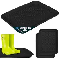 KOTARBAU 2 stuks Schoenenlekbak, Lekbak Schoenen, Kunststof, 38 x 50 cm, Zwart, Schoenendruipbak, Schoenmat, Laarzen Afdruipmat, Schoenafdruipbak, Schoenenschaal, Lekbak voor Natte Schoenen