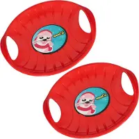 KOTARBAU Set van 2 "Popo" glijbanen voor kinderen, kunststof, diameter 60 cm. Geschikt als glijbaan of slee voor het spelen in de sneeuw. Kleur: rood