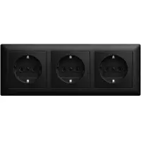 Busch-Jaeger - Stopcontact - Inbouw Wandcontactdoos Set 3 - Mat zwart