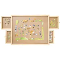 Core Puzzelplaat voor Legpuzzel – Puzzelbord Met Opbergsysteem en 4 Lades – Bruin- 67cm x 45cm x 1cm